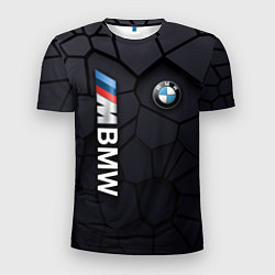 Футболка спортивная мужская BMW sport 3D плиты 3Д плиты, цвет: 3D-принт