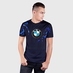 Футболка спортивная мужская BMW разряд молнии, цвет: 3D-принт — фото 2