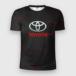 Футболка спортивная мужская Toyota Тонкие линии неона, цвет: 3D-принт
