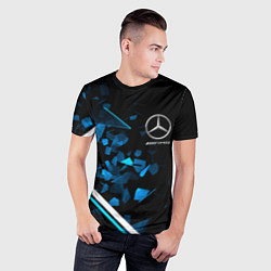 Футболка спортивная мужская Mercedes AMG Осколки стекла, цвет: 3D-принт — фото 2