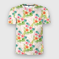 Мужская спорт-футболка Гавайские цветы