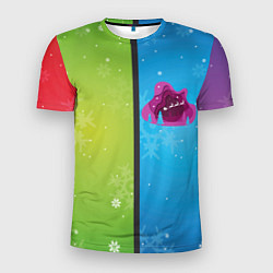 Мужская спорт-футболка Цветное рождество Snowflake