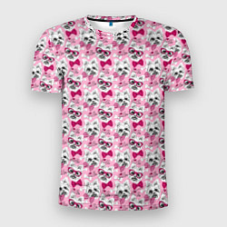 Мужская спорт-футболка Йоркширский Терьер на Розовом Фоне