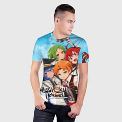 Футболка спортивная мужская Реинкарнация безработного главные герои, цвет: 3D-принт — фото 2