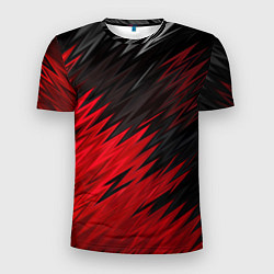 Мужская спорт-футболка ЧЁРНО КРАСНЫЕ КРАСКИ RED BLACK STRIPES
