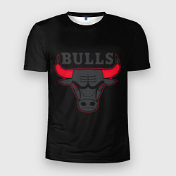Футболка спортивная мужская CHICAGO BULLS ЧИКАГО БУЛЛС ЯРОСТЬ БЫКА, цвет: 3D-принт