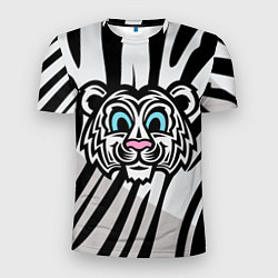 Футболка спортивная мужская Забавный Белый тигр, цвет: 3D-принт
