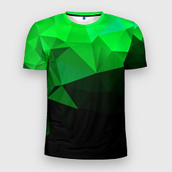 Мужская спорт-футболка Изумрудный Зеленый Геометрия