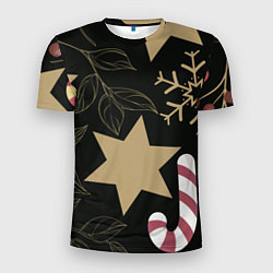 Мужская спорт-футболка Новогоднее Настроение Звезды