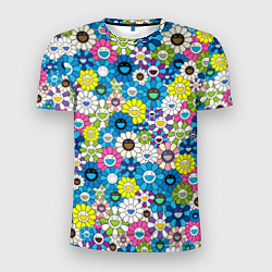 Мужская спорт-футболка Takashi Murakami Улыбающиеся цветы
