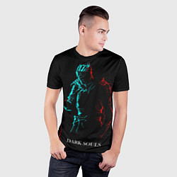 Футболка спортивная мужская Dark Souls NEON Силуэт, цвет: 3D-принт — фото 2
