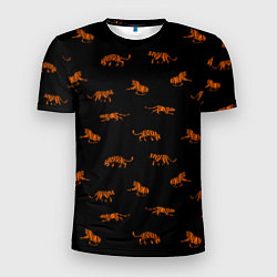 Мужская спорт-футболка Тигры паттерн Tigers pattern