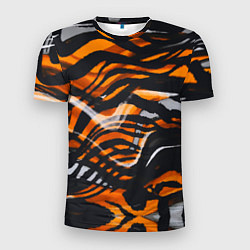 Футболка спортивная мужская Окрас тигра, цвет: 3D-принт