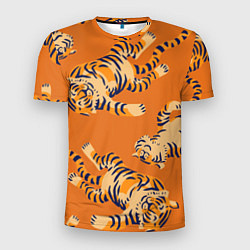 Мужская спорт-футболка Тигр паттерн