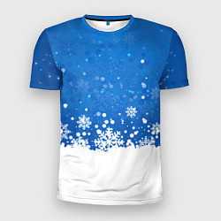 Мужская спорт-футболка Снежинки - С Новым Годом