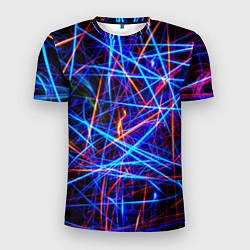 Мужская спорт-футболка NEON LINES Glowing Lines Effect