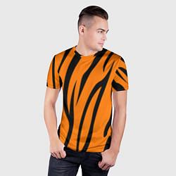 Футболка спортивная мужская Текстура тиграtiger, цвет: 3D-принт — фото 2