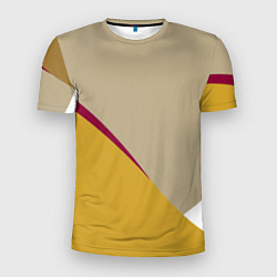 Мужская спорт-футболка Линии На бежевом Фоне