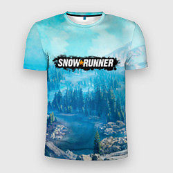 Мужская спорт-футболка SnowRunner СноуРаннер логотип