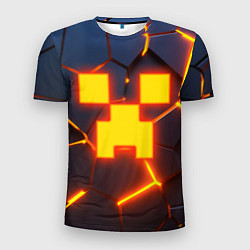 Мужская спорт-футболка ОГНЕННЫЙ КРИПЕР 3D ПЛИТЫ FIRE CREEPER