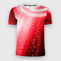 Мужская спорт-футболка Красная космическая спираль