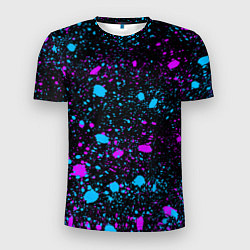 Мужская спорт-футболка Брызги неоновые ярких красок