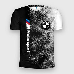 Мужская спорт-футболка БМВ Черно-белый логотип