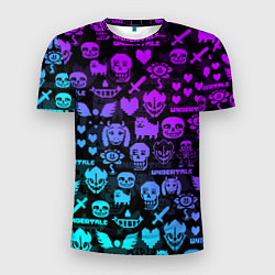 Футболка спортивная мужская UNDERTALE NEON PATTERN УЗОР, цвет: 3D-принт