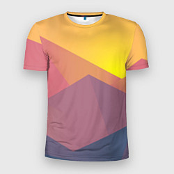 Мужская спорт-футболка Рассвет в горах искусства