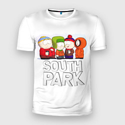 Футболка спортивная мужская South Park - Южный парк Кенни, Кайл, Стэн и Эрик, цвет: 3D-принт