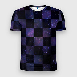 Мужская спорт-футболка Space Neon Chessboard