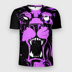Мужская спорт-футболка Neon pink lion
