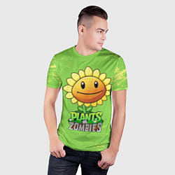 Футболка спортивная мужская Подсолнух Plants vs Zombies, цвет: 3D-принт — фото 2