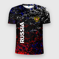 Футболка спортивная мужская Russia Штрихи, цвет: 3D-принт