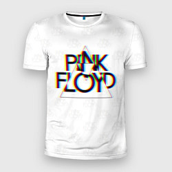 Футболка спортивная мужская PINK FLOYD LOGO ПИНК ФЛОЙД ГЛИТЧ, цвет: 3D-принт