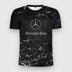 Футболка спортивная мужская Mercedes-Benz штрихи black, цвет: 3D-принт
