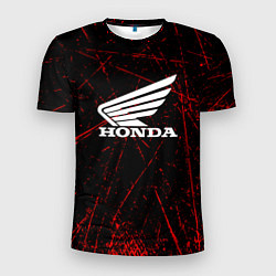 Футболка спортивная мужская Honda Красные линии, цвет: 3D-принт
