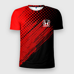 Мужская спорт-футболка Honda - Red texture