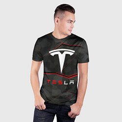 Футболка спортивная мужская Tesla Sport Logo, цвет: 3D-принт — фото 2