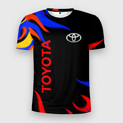 Мужская спорт-футболка Toyota Разноцветный огонь