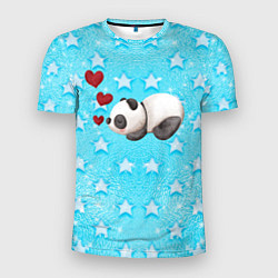 Футболка спортивная мужская Сонная милая панда, цвет: 3D-принт