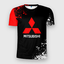 Футболка спортивная мужская Mitsubishi брызги красок, цвет: 3D-принт