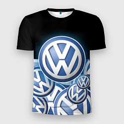 Футболка спортивная мужская Volkswagen Большое лого паттерн, цвет: 3D-принт