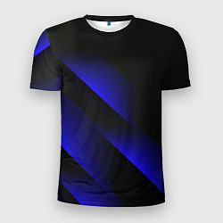 Мужская спорт-футболка Blue Fade 3D Синий градиент