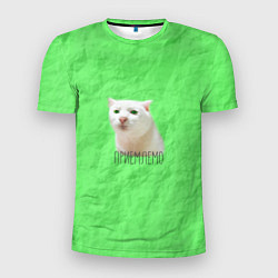 Футболка спортивная мужская Приемлемо кот мем, цвет: 3D-принт