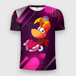 Мужская спорт-футболка Rayman держит сердце в руках