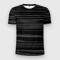 Футболка спортивная мужская Узор H&S Полосы Черно-белый 119-9-35-5-f-2, цвет: 3D-принт