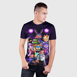 Футболка спортивная мужская Five Nights at Freddys: Security Breach персонажи, цвет: 3D-принт — фото 2