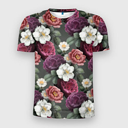 Мужская спорт-футболка Bouquet of flowers pattern