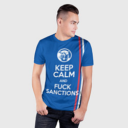 Футболка спортивная мужская Keep calm and fuck sanctions, цвет: 3D-принт — фото 2